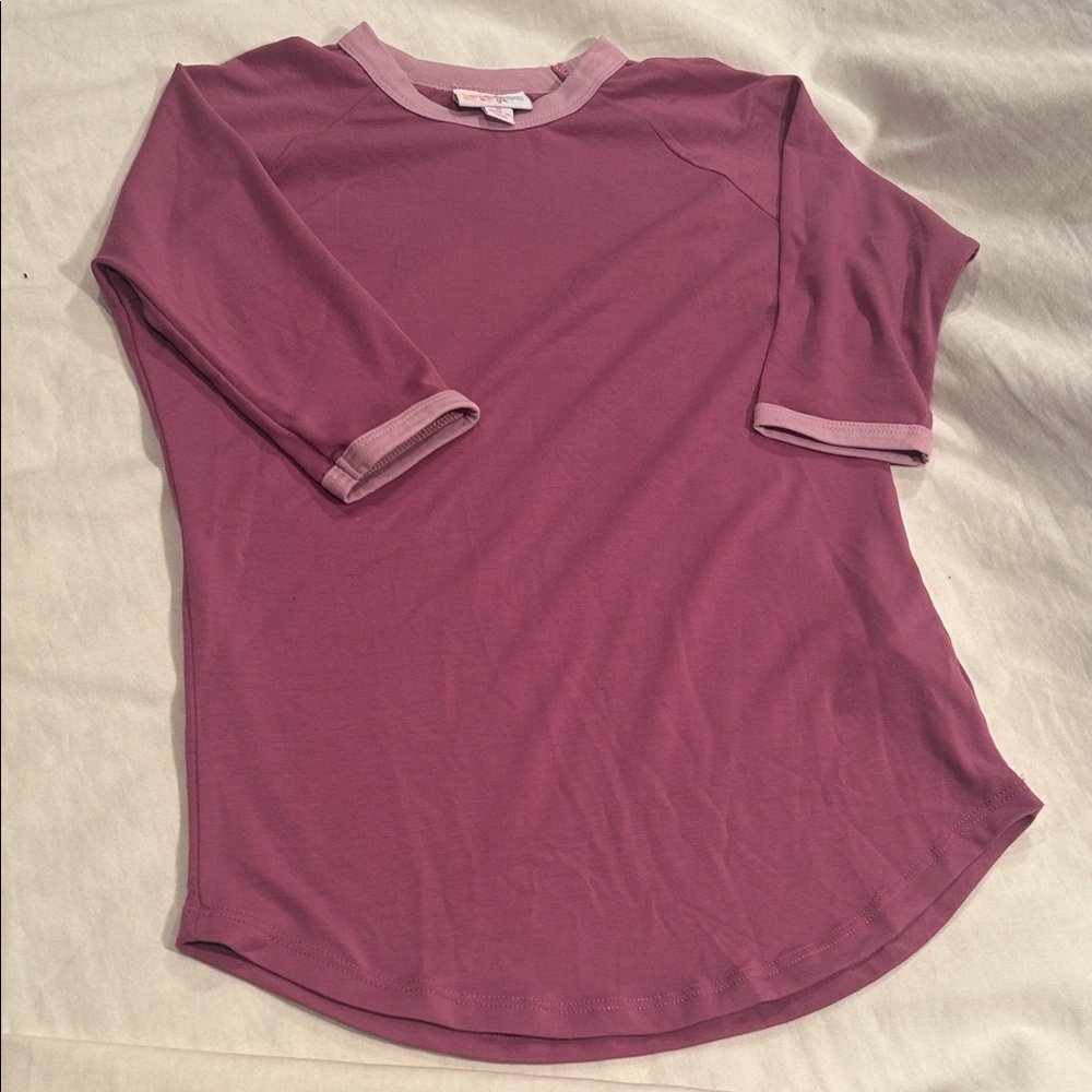 LuLaRoe Sloan 3/4 sleeve Tee - Purple and Pink